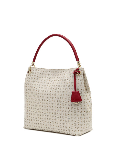 BORSA A SPALLA IVORY/LAKY RED