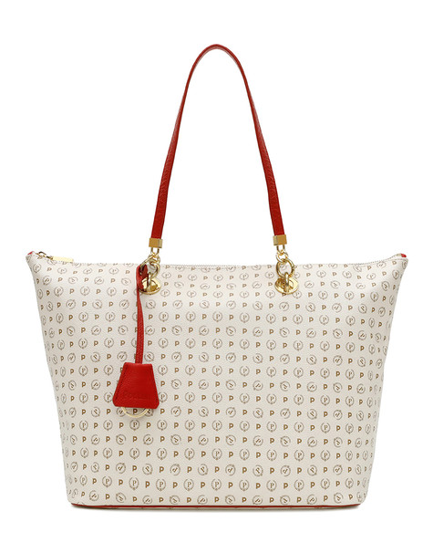Shopping bag Ivory/laky red