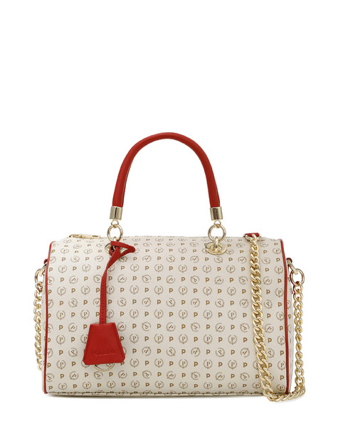 BORSA A SPALLA IVORY/LAKY RED