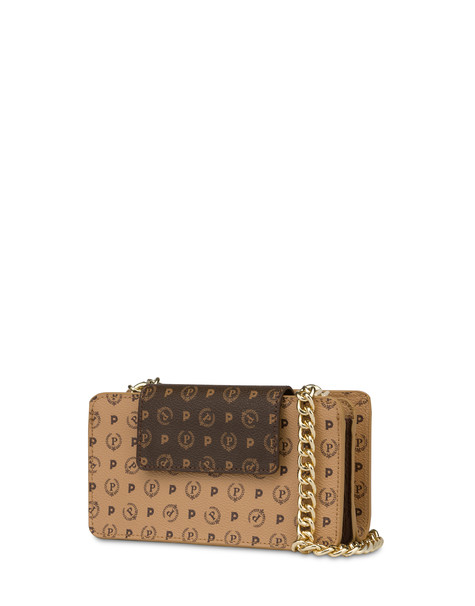 Heritage bicolor cell phone clutch bag BROWN/CREAM/BROWN