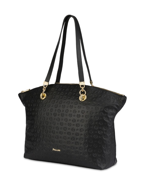 Heritage Logo Embossed Tote bag-Einkaufstasche Schwarz