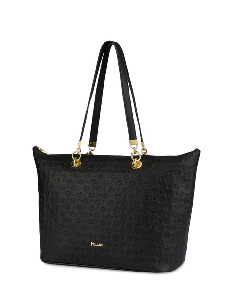 Shopping bag Heritage Logo Embossed NERO