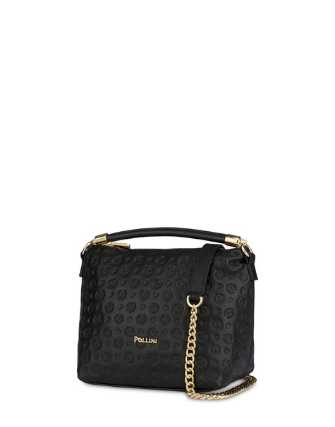 Heritage Logo Embossed Handbag Black