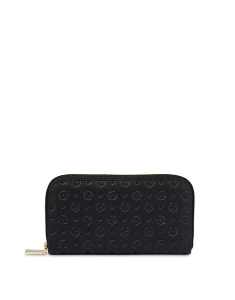 Heritage Logo Embossed zipper around wallet BLACK