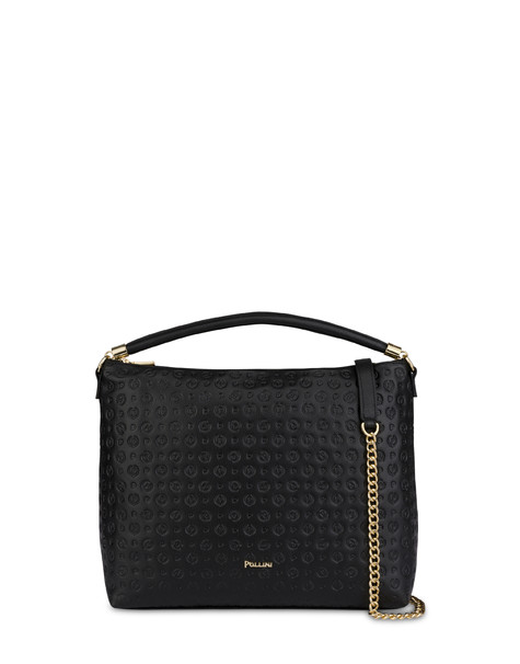 Heritage Logo Embossed shoulder bag BLACK