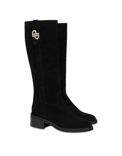 Twin P split leather boots BLACK
