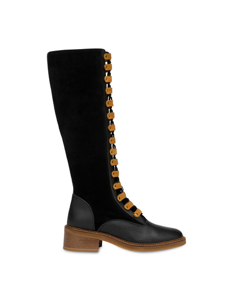 Uniform split-leather boots BLACK/BLACK/WAFER