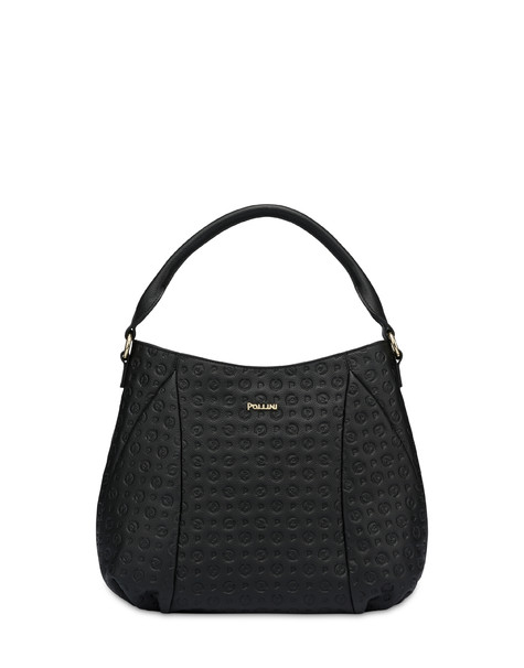 Hobo bag Heritage Logo Embossed NERO