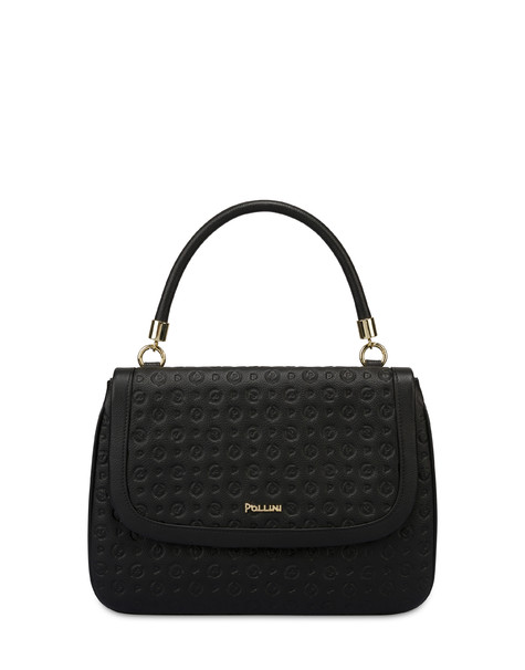 Heritage Logo Embossed shoulder bag BLACK