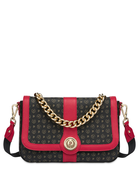 Heritage Logo Classic Shoulder Bag Black/laky Red