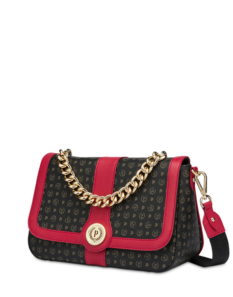 Heritage Logo Classic shoulder bag BLACK/LAKY RED