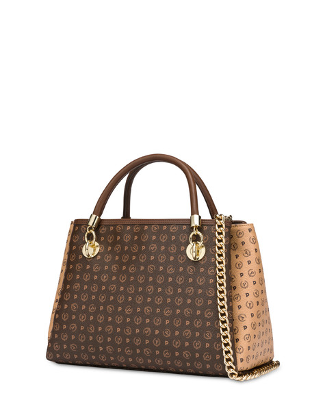 Bicolor Heritage Handbag Brown/cream/brown