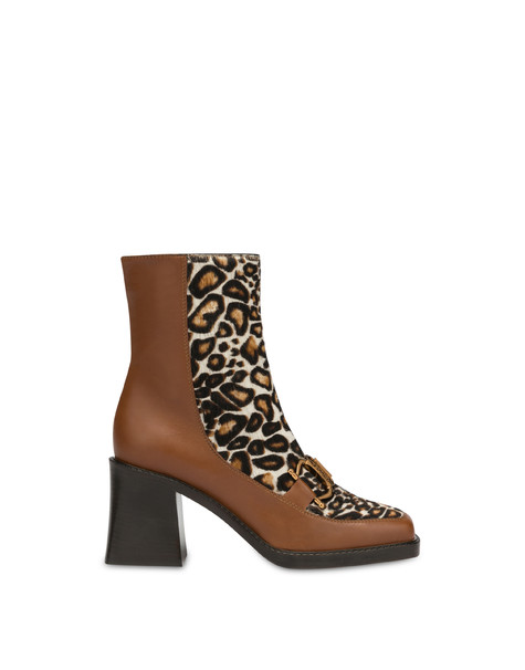 Natalia ankle boots in calf leather and spotted pony skin WAFER/WAFER
