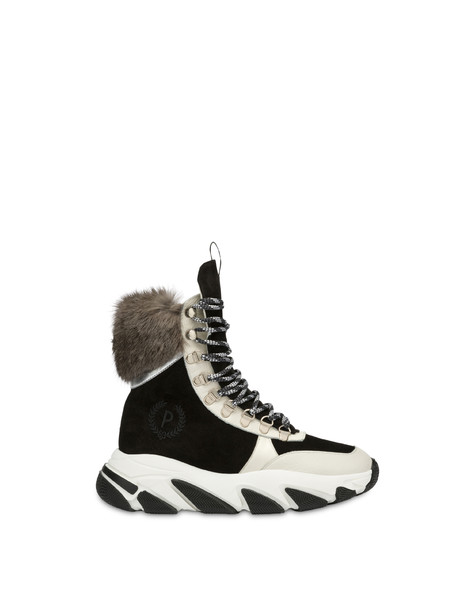 High sneakers with chunky hiking sole BLACK/PORCELAIN/SILVER/PORCELAIN/STONE