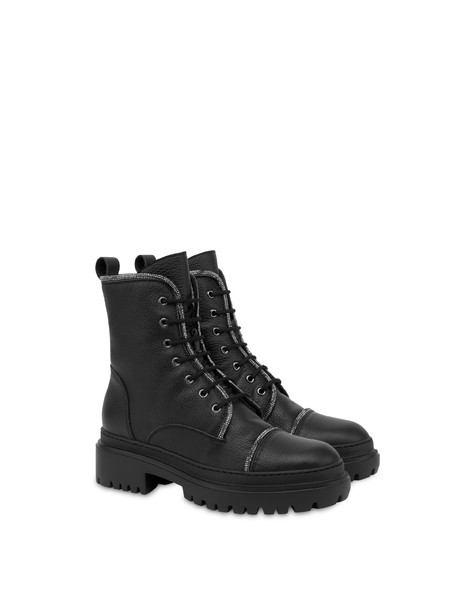 Karluv Most combat boot in calf leather BLACK