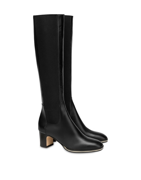 To-the-knee boots in Marne calf leather BLACK