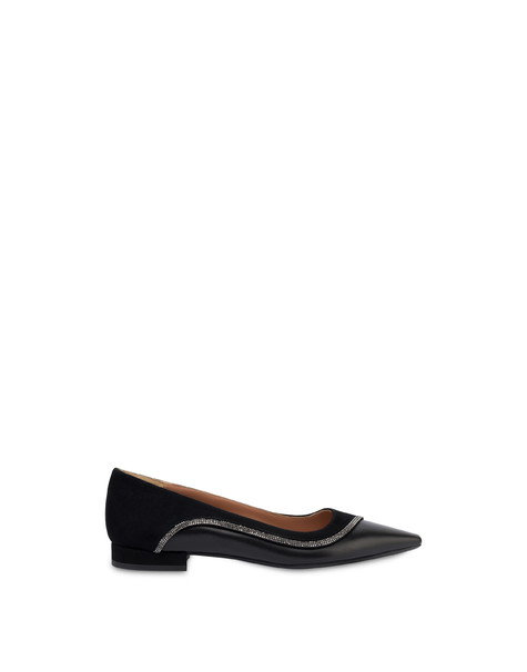 Karluv Most calf leather and suede ballet flats BLACK/BLACK