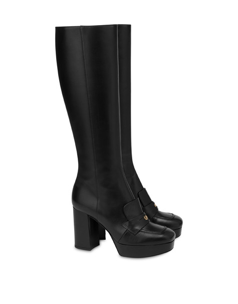 Victoria Station calf leather boots BLACK