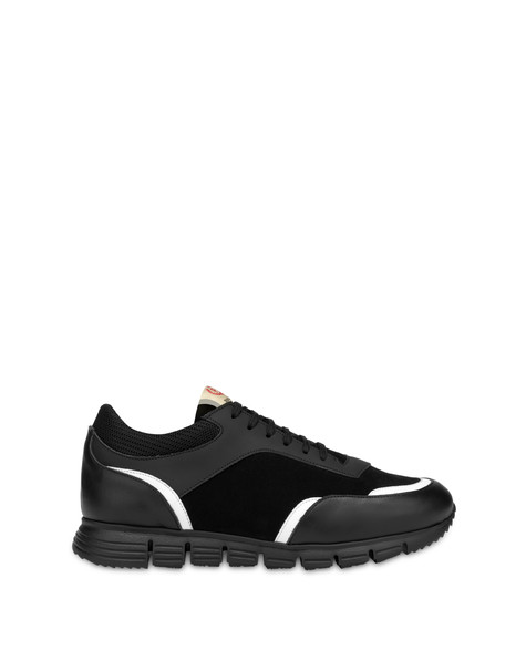 Court leather and calf leather sneakers BLACK/BLACK/WHITE/BLACK/BLACK