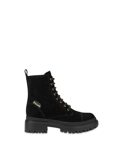 Combat boot in Mountain Forest split leather BLACK