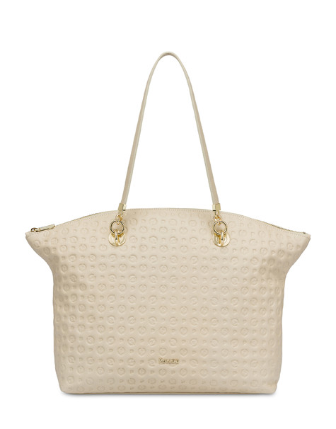 Heritage Logo Embossed tote bag IVORY