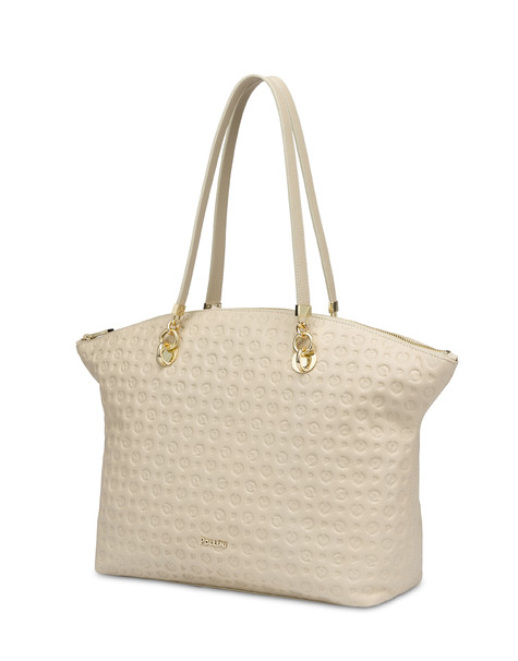 Heritage Logo Embossed Tote Bag-einkaufstasche Elfenbein