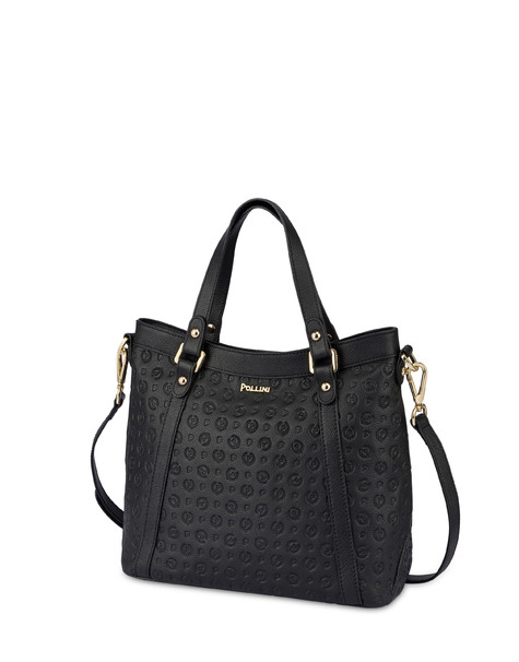 Heritage Logo Embossed shoulder bag BLACK