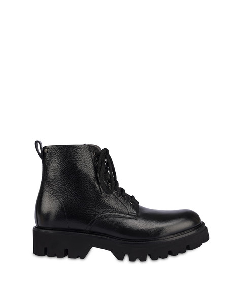 Camden combat boot in calfskin leather BLACK