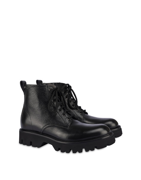 Camden combat boot in calfskin leather BLACK