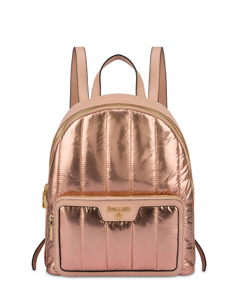 Shiny Tank metallic nylon backpack COPPER/OLD ROSE