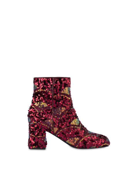 Orient's Allure sequin ankle boots WINE