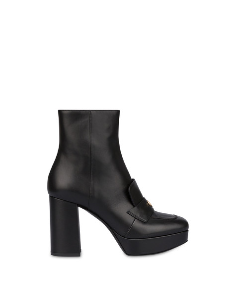 Victoria Station calf leather ankle boots BLACK