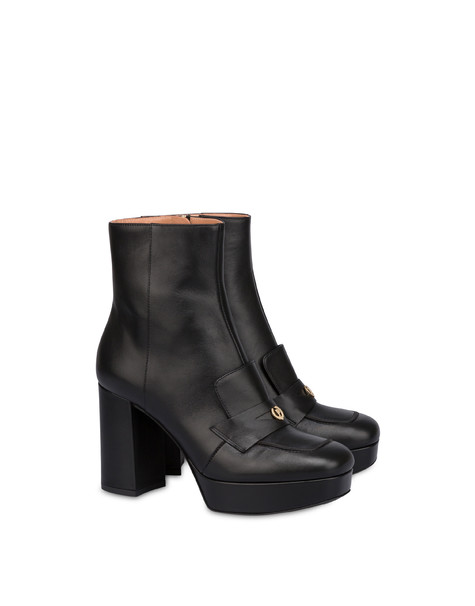 Victoria Station calf leather ankle boots BLACK