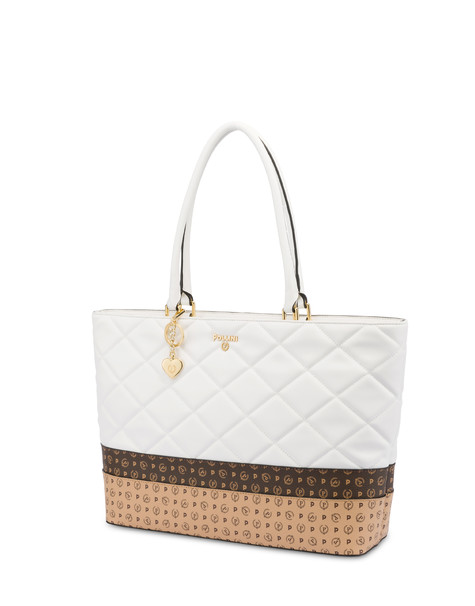 My Heart quilted tote bag WHITE/CREAM/BROWN