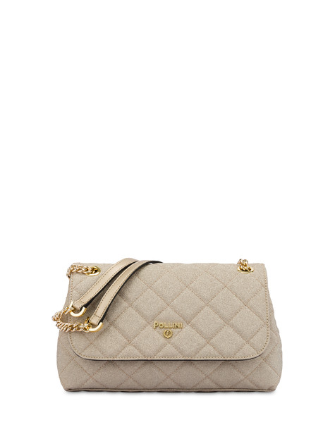 Waltzer Night quilted shoulder bag in mini glitter GOLD/GOLD