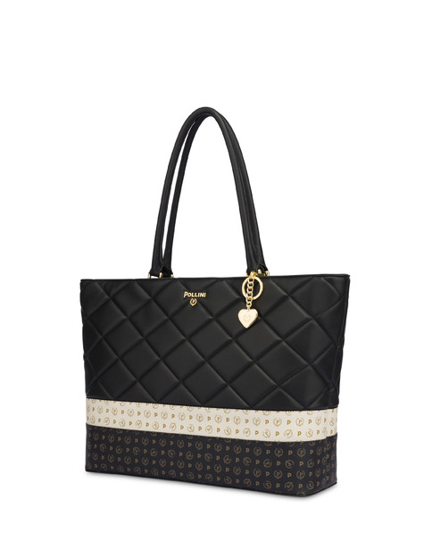 My Heart quilted tote bag BLACK/BLACK/IVORY