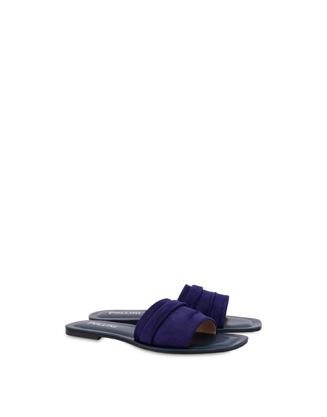 Wave suede flat slip-on BLUEBERRY