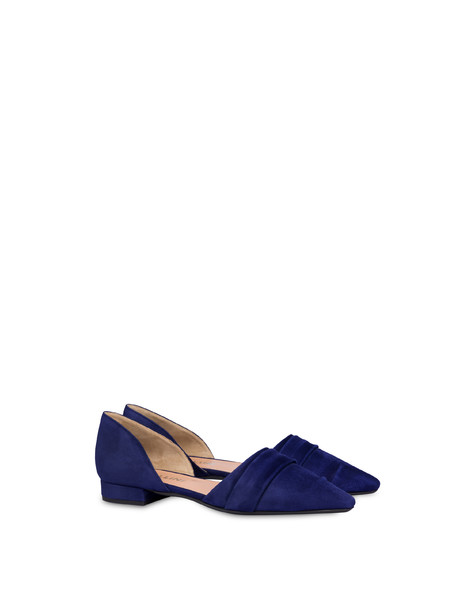 Wave suede ballerina d'Orsay flats BLUEBERRY