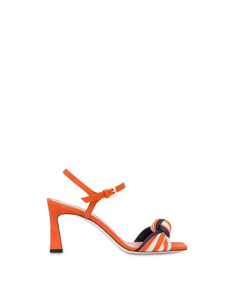 Garden Party suede and nappa sandals SALMON/IVORY/BLUEBERRY