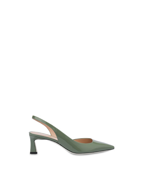 Cote d'Azure slingbacks in patent leather SAGE