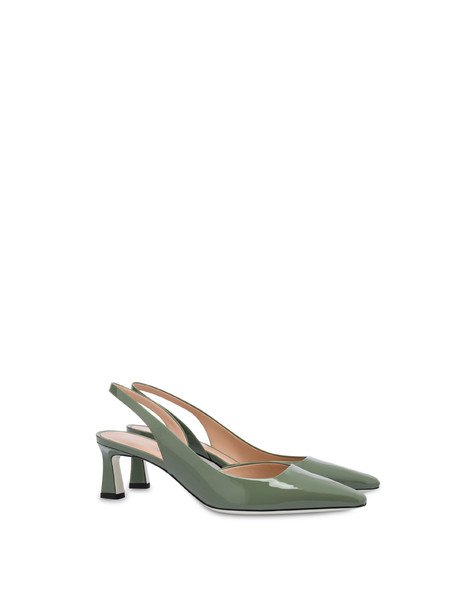 Cote d'Azure slingbacks in patent leather SAGE
