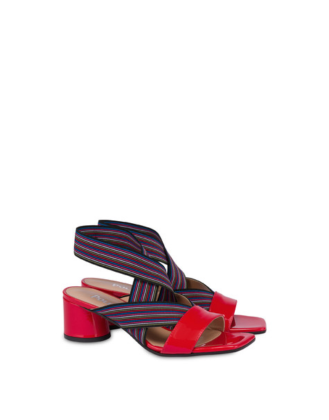 Colorful Band patent leather sandals POPPY/RASPBERRY