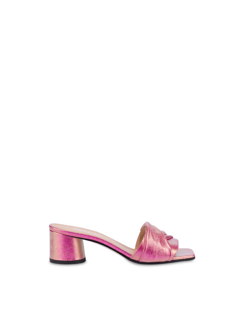 Soft Spring iridescent nappa leather mules RASPBERRY