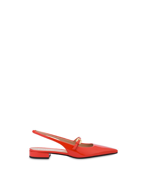 Cote d'Azure slingback ballerina flats in patent leather SALMON