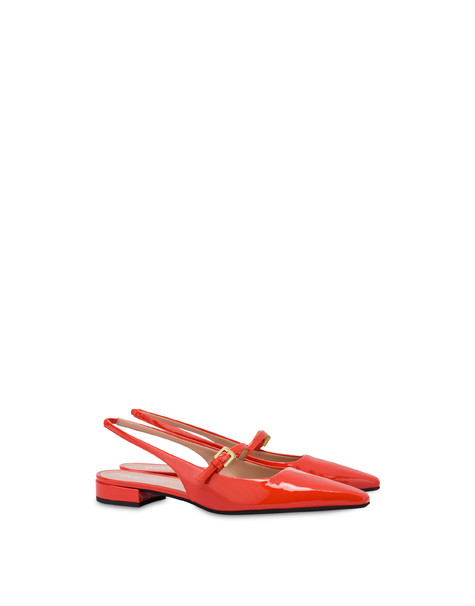 Cote d'Azure slingback ballerina flats in patent leather SALMON
