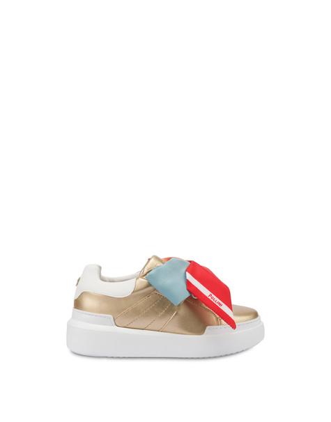 Sneakers laminate Bow Carrie PLATINO/BIANCO