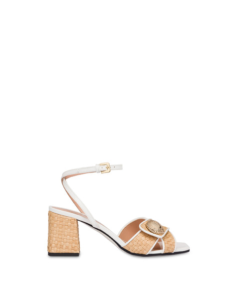 Queen raffia sandals NATURAL/WHITE