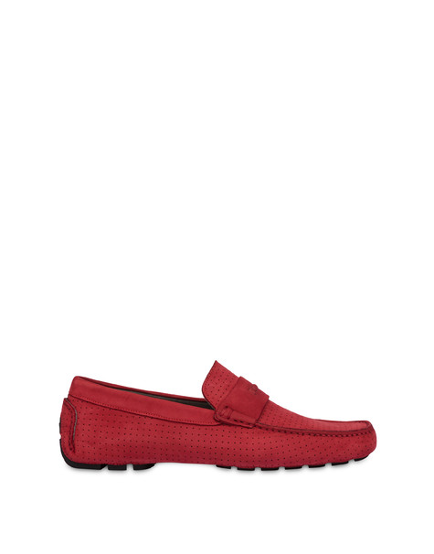 Driver Shoes perforated nubuck moccasins POPPY