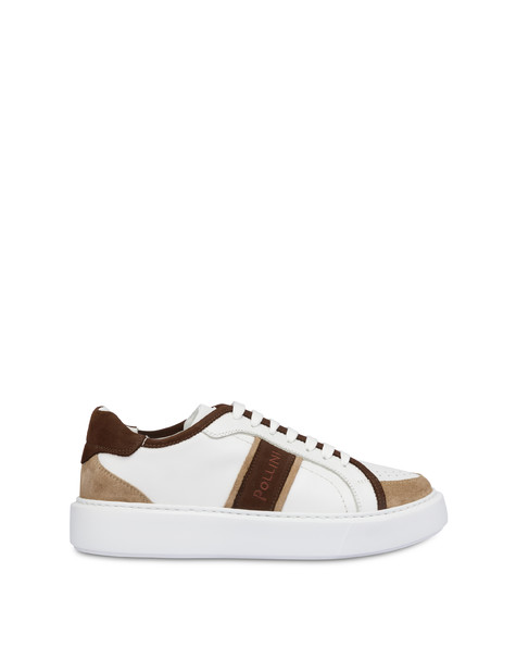 New Classic calf leather sneakers WHITE/EARTH/CHOCOLATE