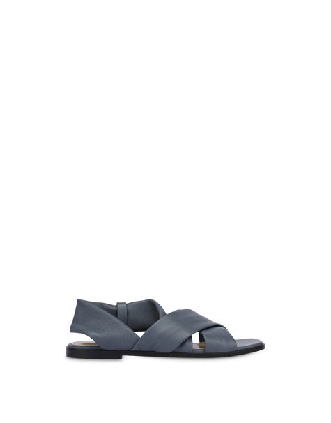 Easy flat sandal in nappa BLUEBERRY